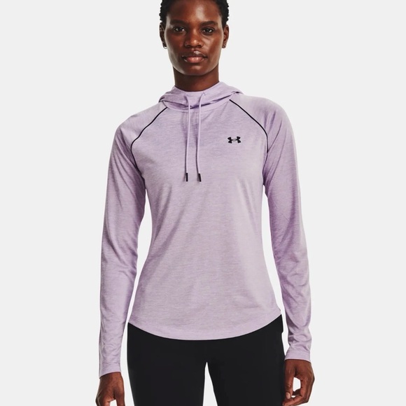 UNDER ARMOUR WOMEN UA-VELOCITY HOODIE SHIRT LAVENDER SIZE L - Picture 4 of 5